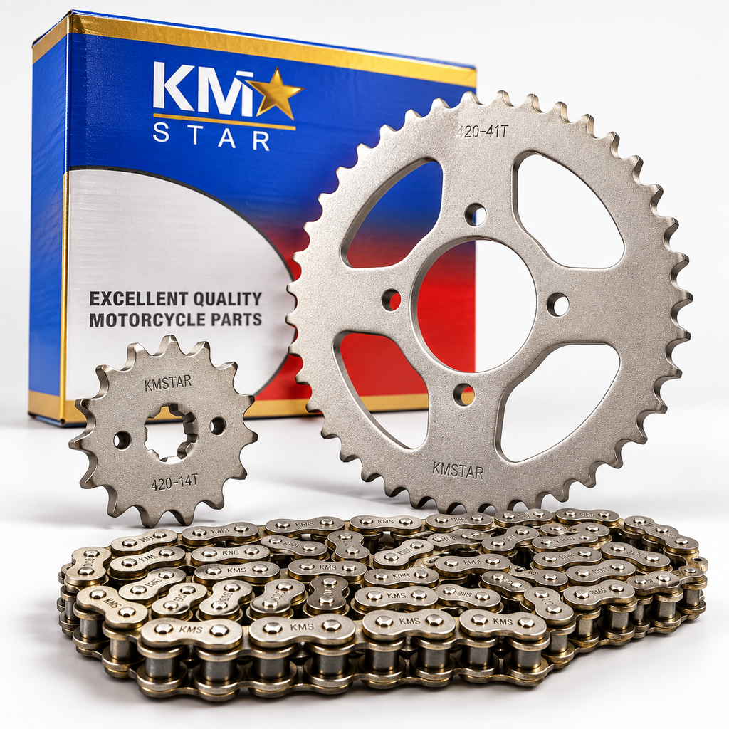 Sprocket Kit (Garari Set) for Honda CD70 & Chinese 70cc Motorcycles | 420-41T Rear, 420-14T Front - KM STAR