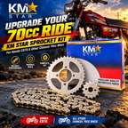 Sprocket Kit (Garari Set) for Honda CD70 & Chinese 70cc Motorcycles | 420-41T Rear, 420-14T Front - KM STAR