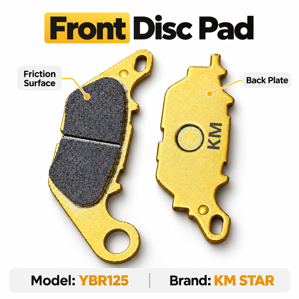 Ceramic Front Disc Brake Pads for Yamaha YBR 125 – KM STAR
