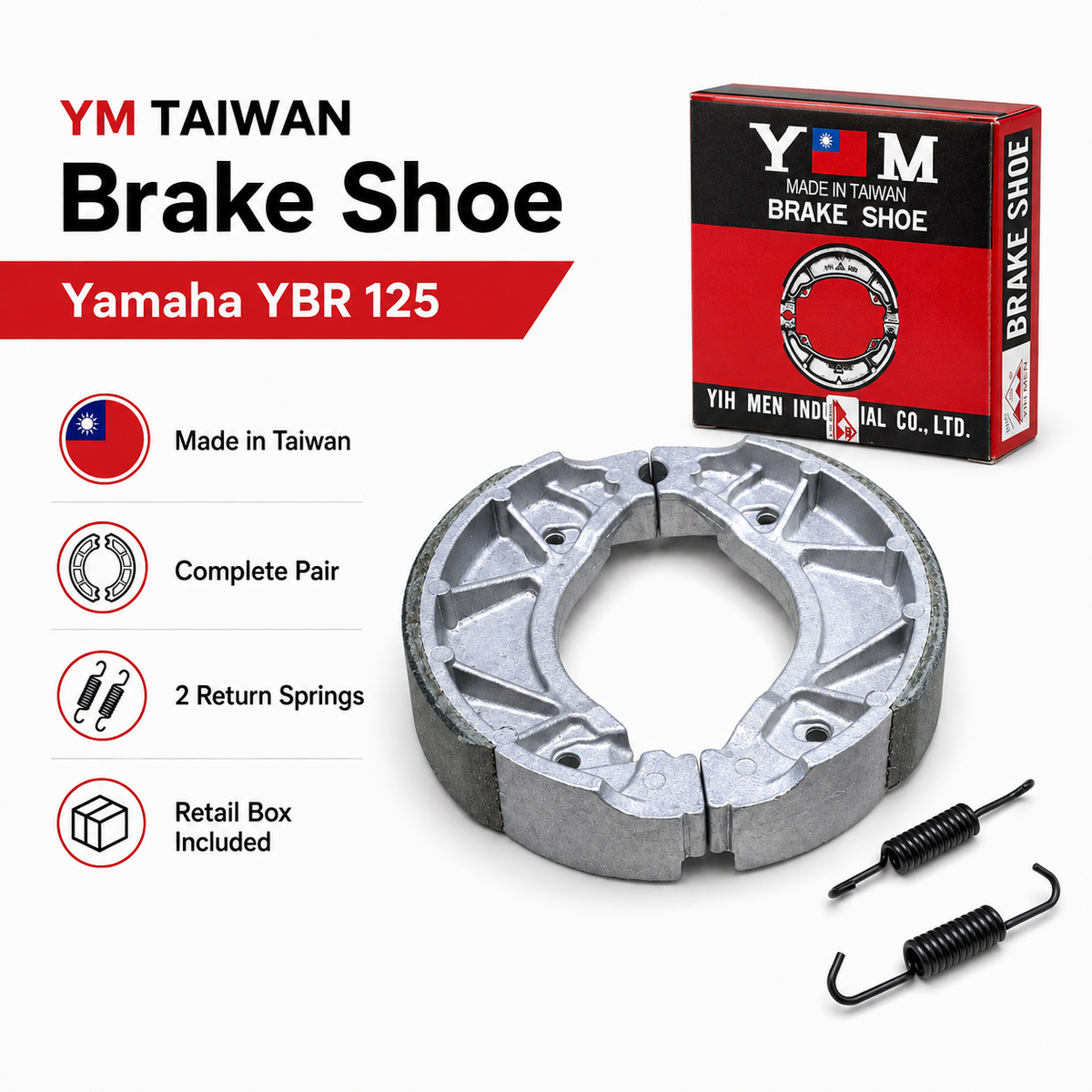 Brake Shoe YAMAHA YBR125 Made In TAIWAN
