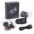 X3 Wireless Motorcycle Helmet Bluetooth Headset | 4 RGB Light Colors | Noise Reduction | Hard & Soft Mic Included