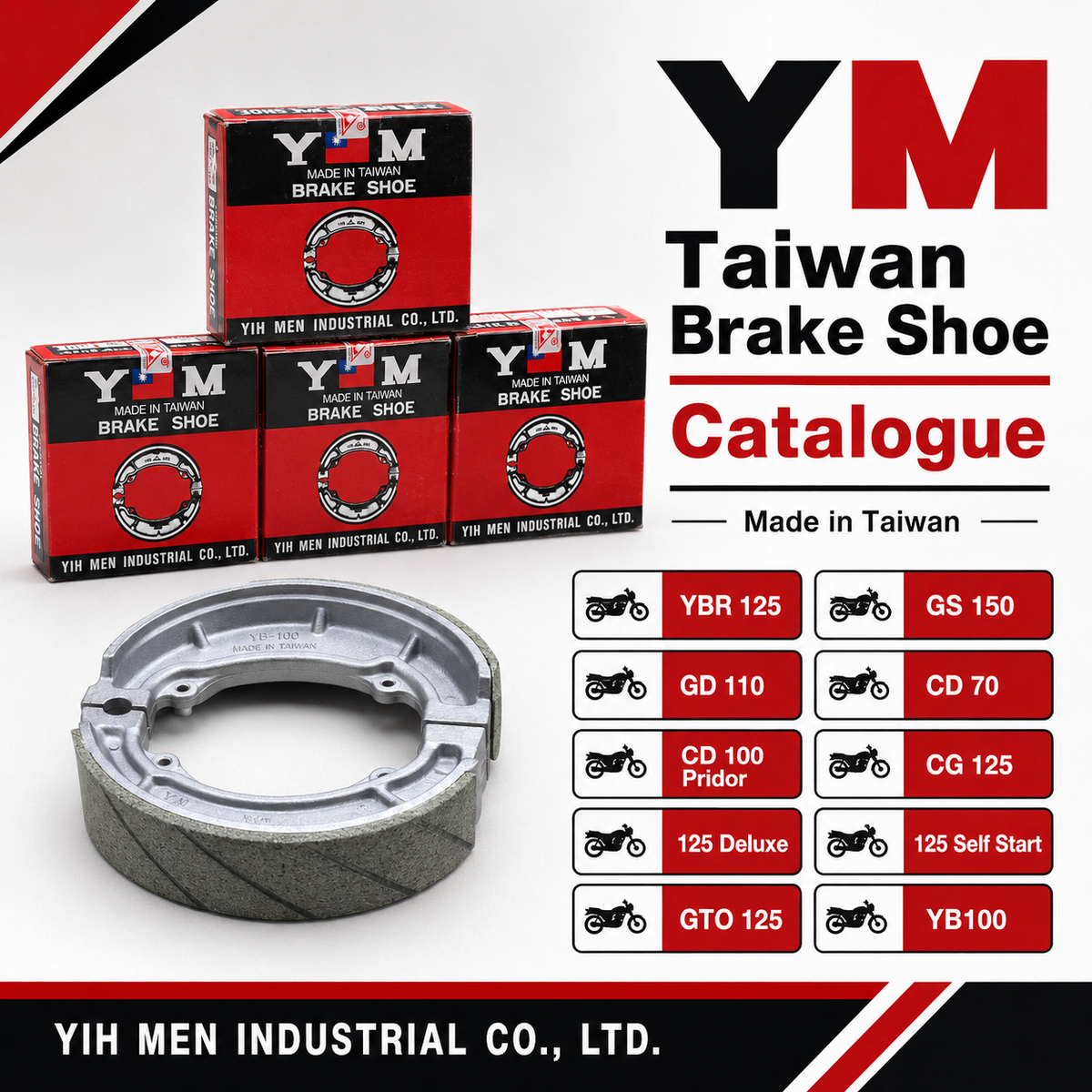 YM Taiwan Brake Shoe – Made in Taiwan | Multiple Motorcycle Models